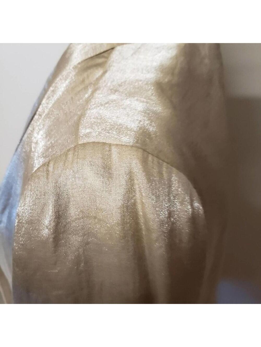 LKNW Chico's Gold Metallic open drape jacket ! 6 8 - Picture 5 of 8